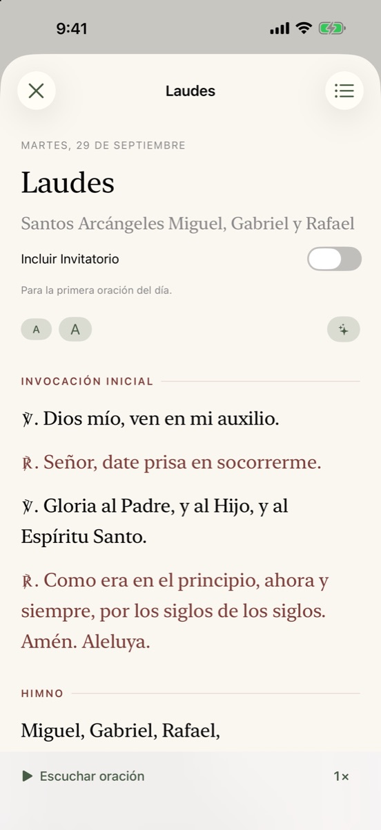 Laudes abiertas con el texto de la oración
