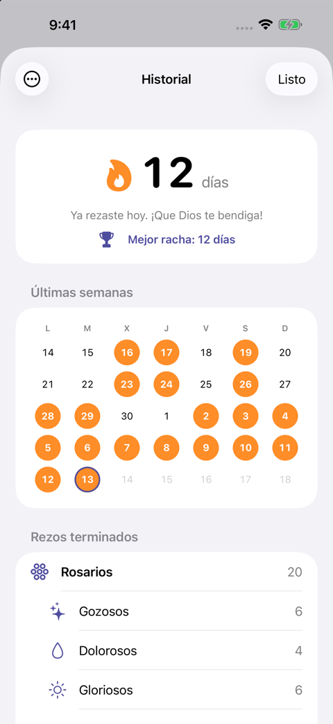 Historial y rachas
